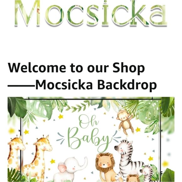 Baby Shower Safari Banner Backdrop "Oh Baby" - Picture 2 of 7